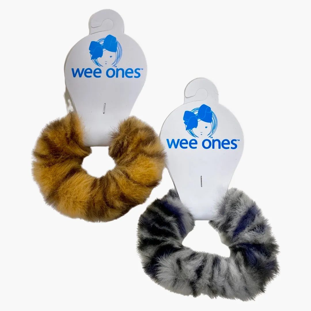 Wee Ones Print Faux Fur Scrunchie