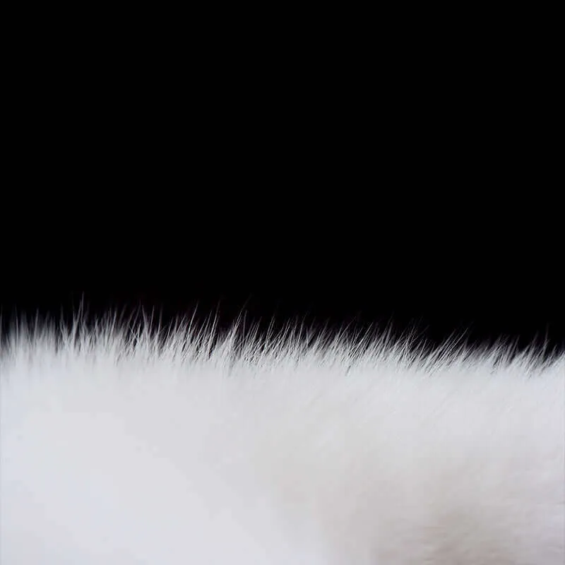 White Fox Fur Tail Small Butt Plug by UPKO