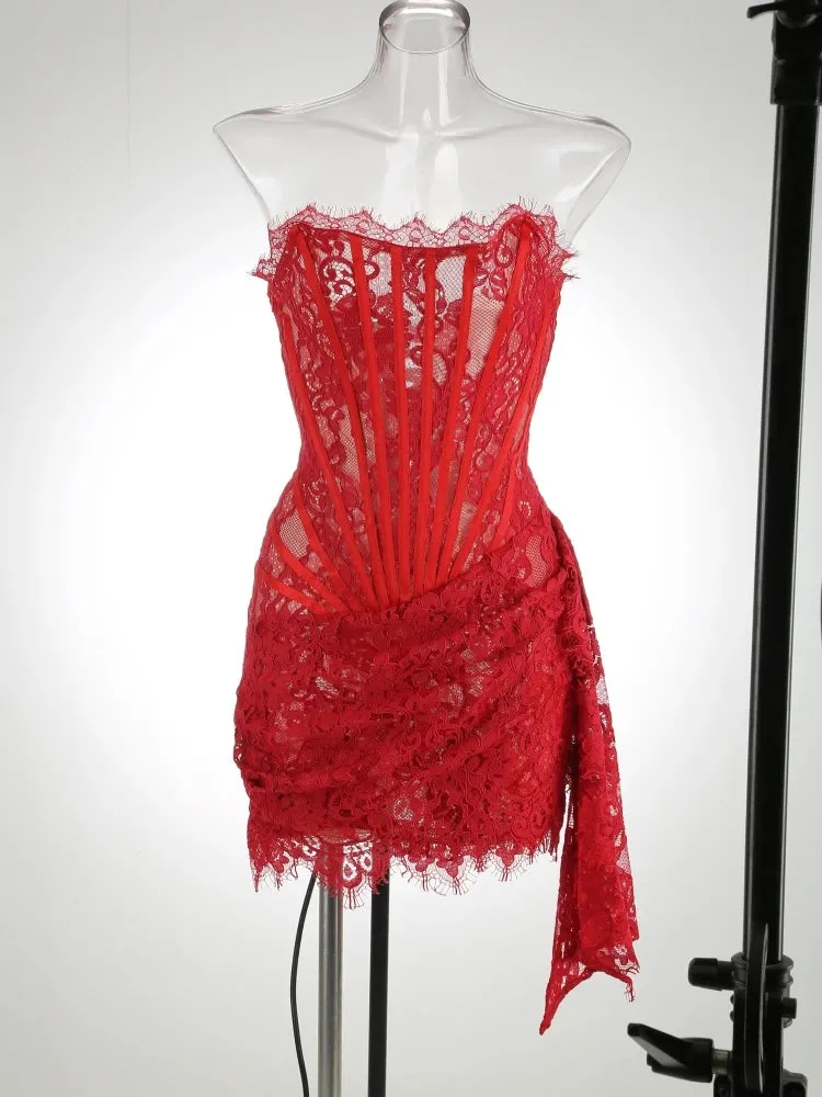 White Lace Patchwork Dress for Women Luxury Dresses Elegant Evening Gowns Prom Dresses