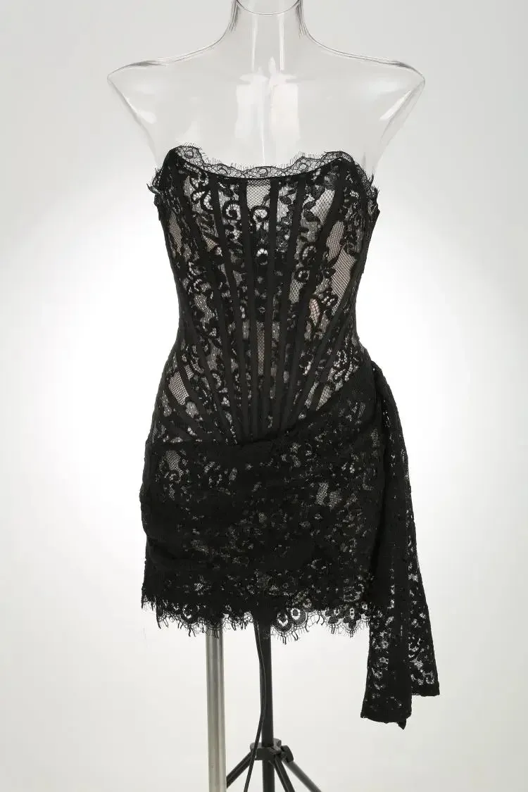 White Lace Patchwork Dress for Women Luxury Dresses Elegant Evening Gowns Prom Dresses