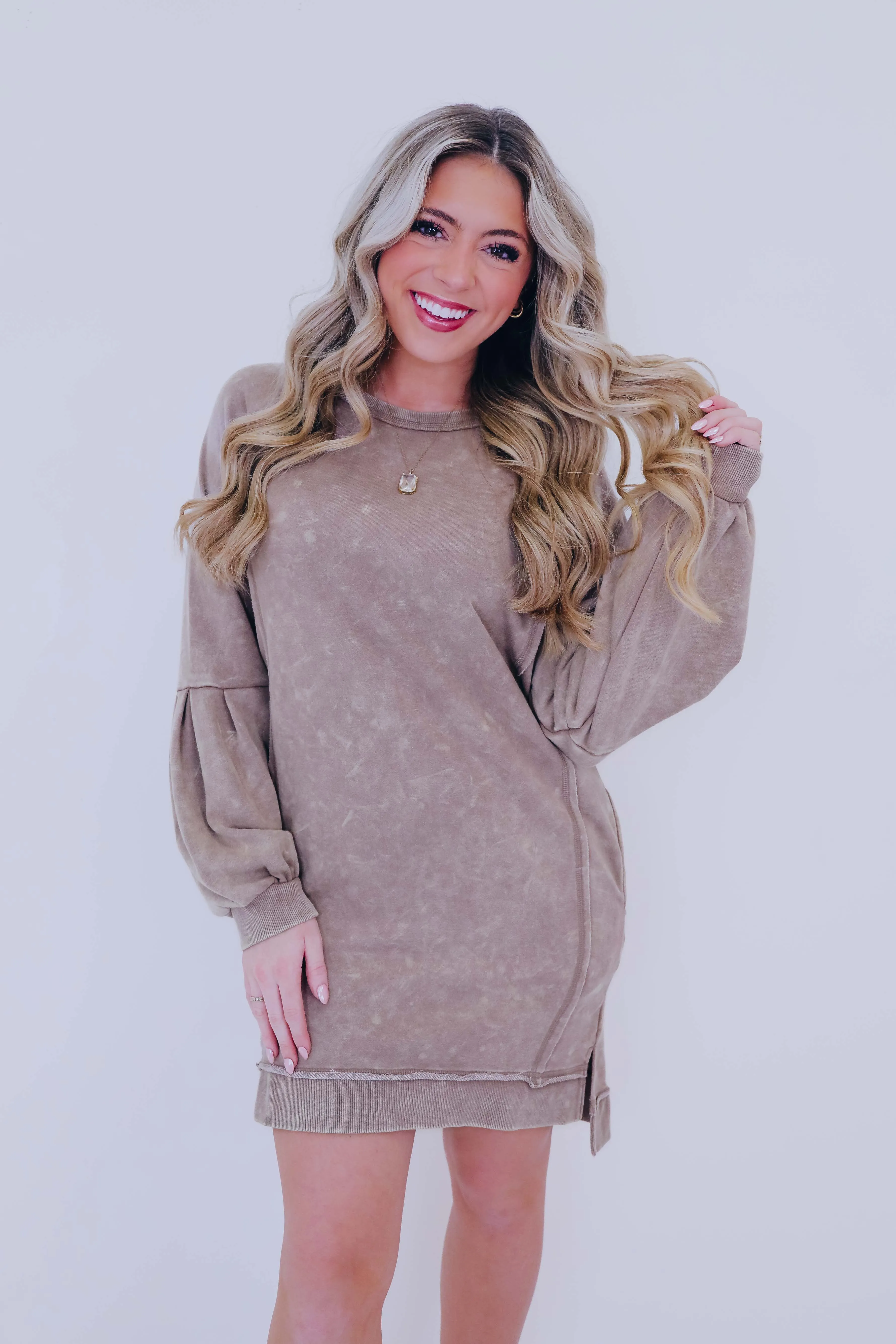 Willa Washed Sweatshirt Mini Dress - 5 Colors