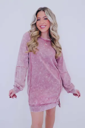 Willa Washed Sweatshirt Mini Dress - 5 Colors