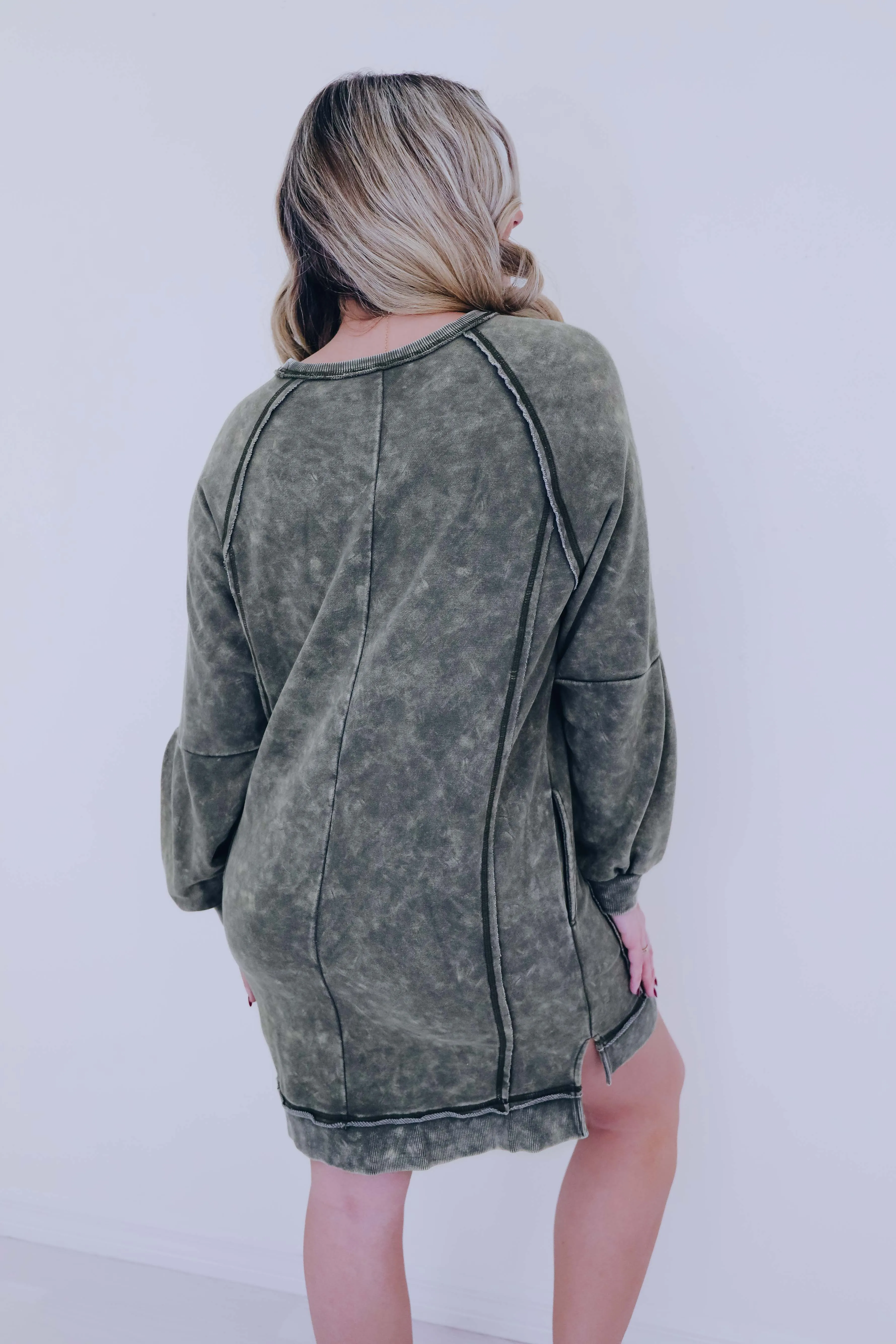 Willa Washed Sweatshirt Mini Dress - 5 Colors