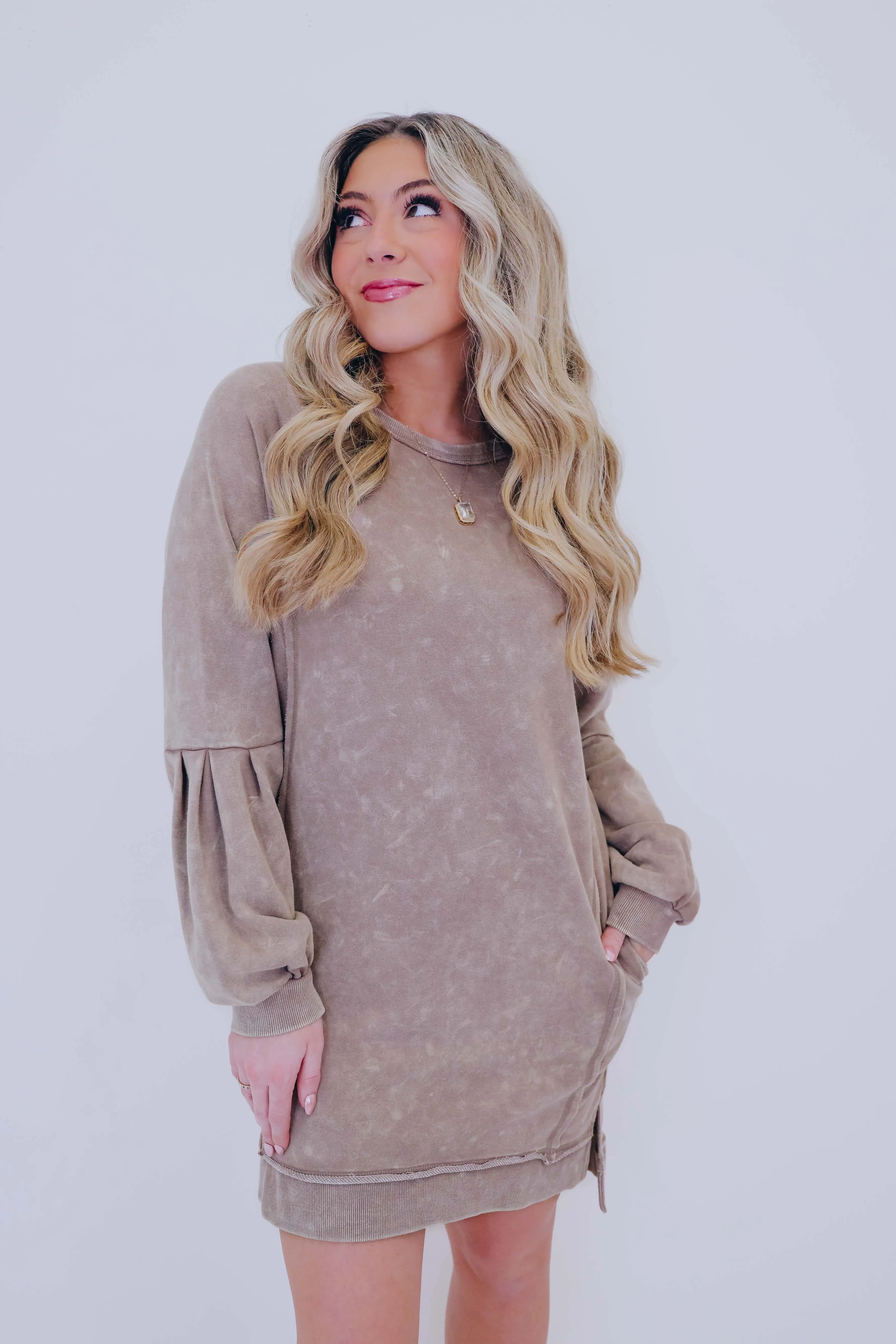 Willa Washed Sweatshirt Mini Dress - 5 Colors