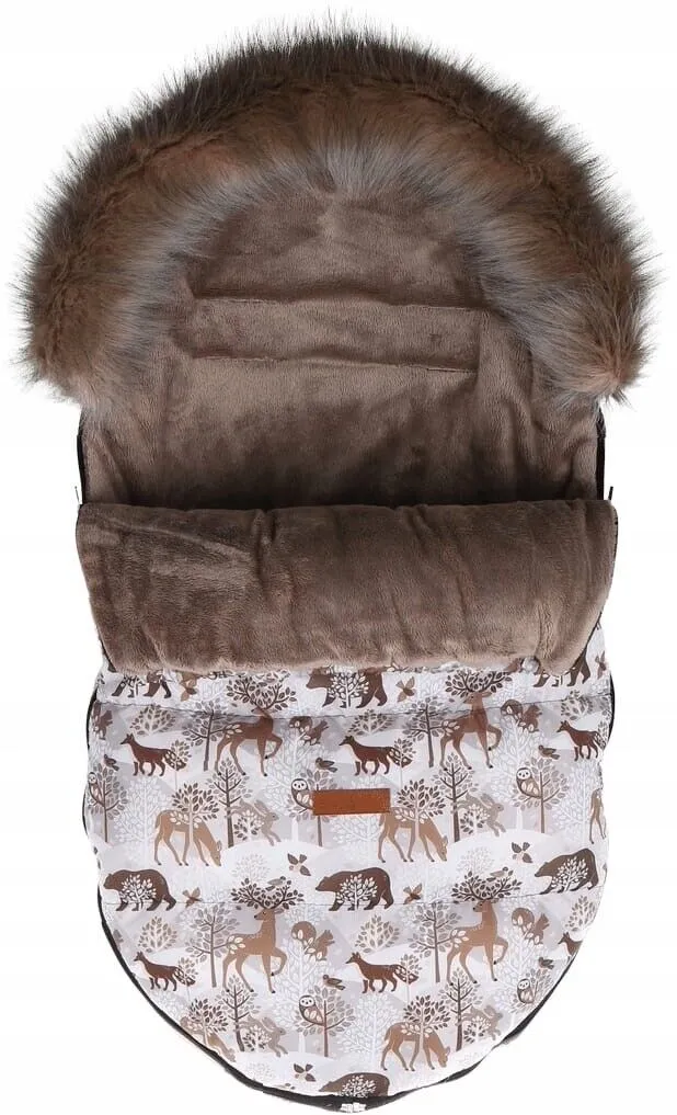 Winter Forest Baby  Footmuff Collar Stroller Pushchair Sleeping Bag Husky Warm