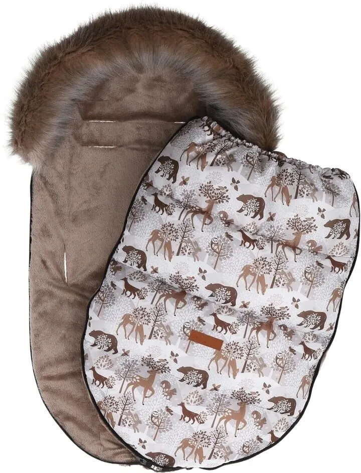 Winter Forest Baby  Footmuff Collar Stroller Pushchair Sleeping Bag Husky Warm
