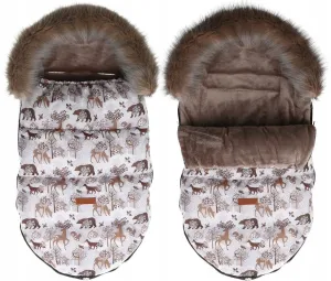 Winter Forest Baby  Footmuff Collar Stroller Pushchair Sleeping Bag Husky Warm