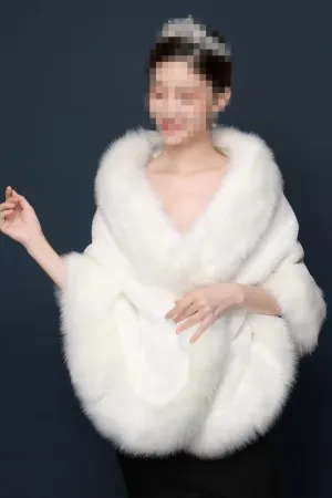 Winter Wedding Coat Bridal Shrug Fur Jacket Wrap