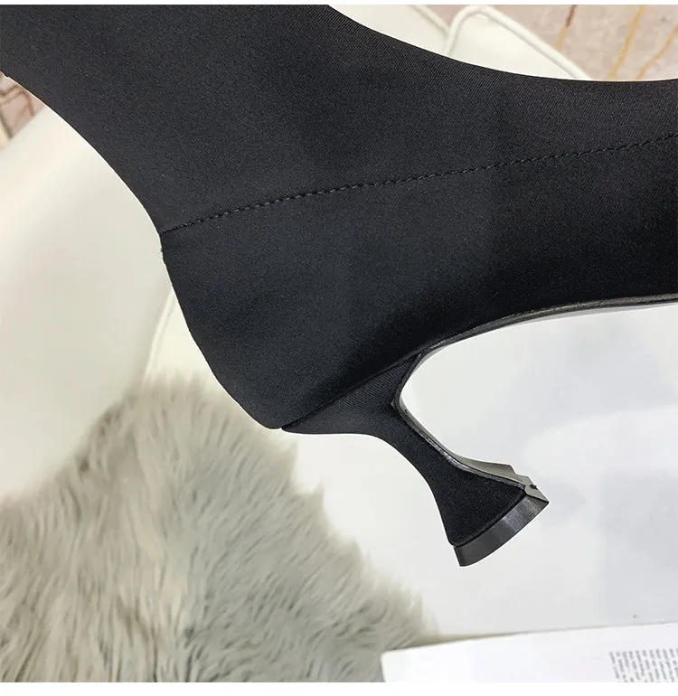 women un buckle rhinestone high heel boots