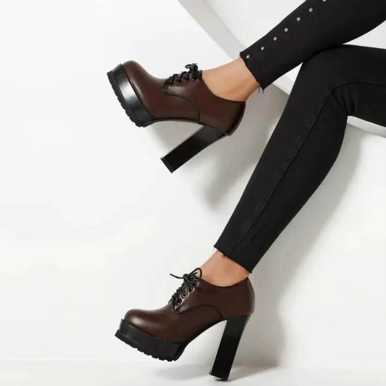 Women's Small Feet Chunky High Heel Booties TS58