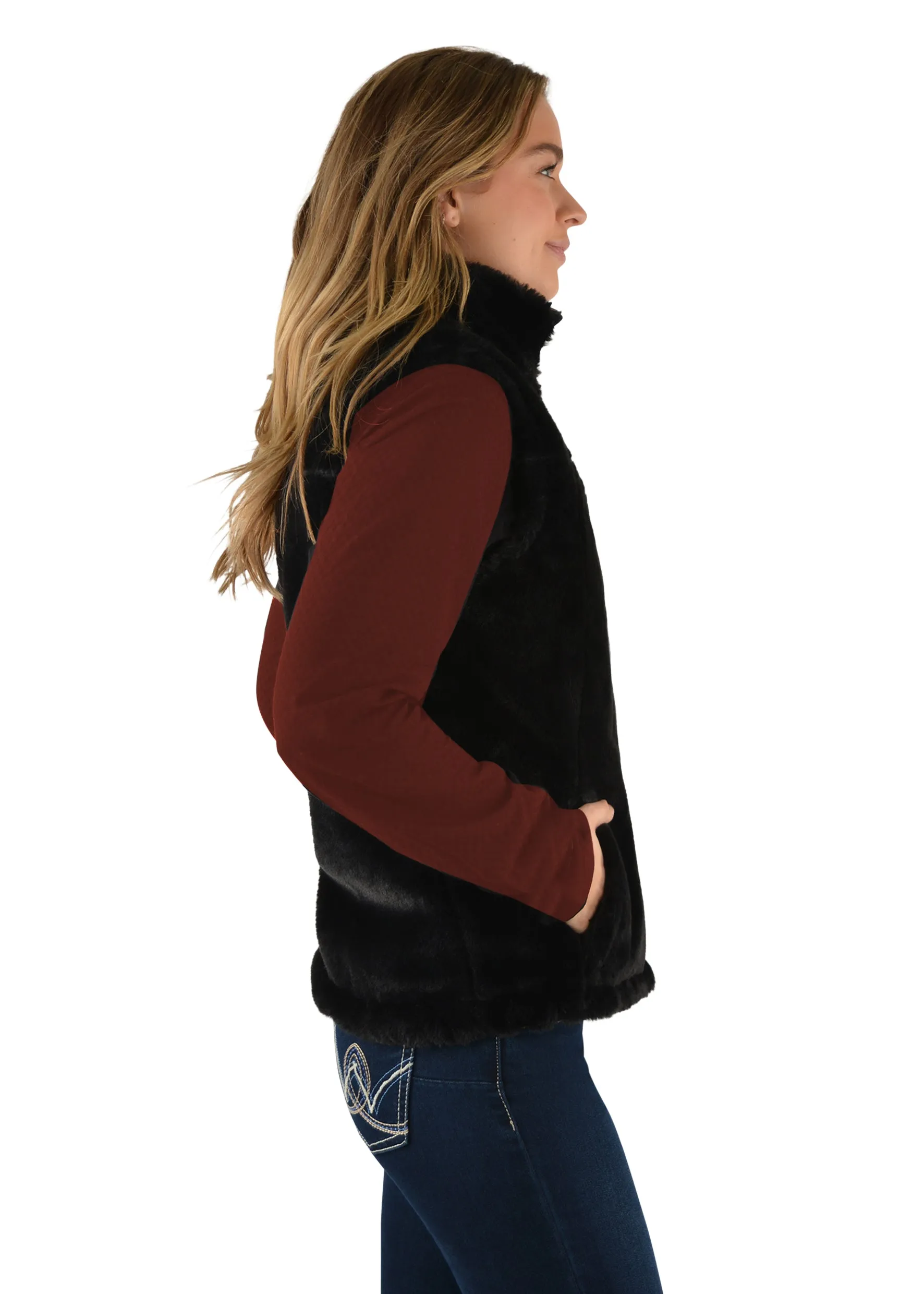 Wrangler Carrie Reversible Ladies Vest Olive Black