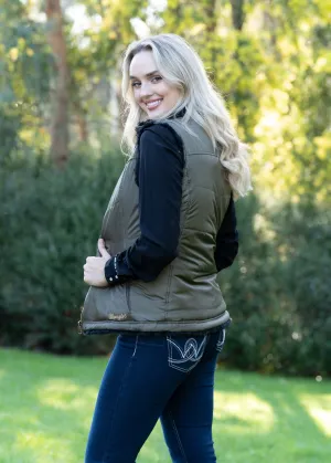 Wrangler Carrie Reversible Ladies Vest Olive Black