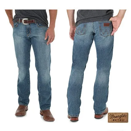 Wrangler Retro Slim Straight Leg Mens Jeans Rock Top