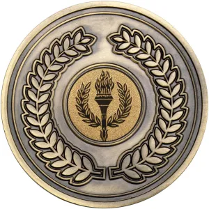 Wreath Medallion (1in Centre) - Antique Gold 2.75in
