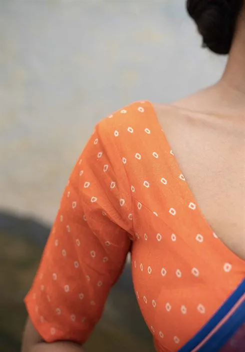 Yam   I   Florence Naranghi Blouse BLOUSE  MULMUL ORANGE An Indian Summer YAMBL18