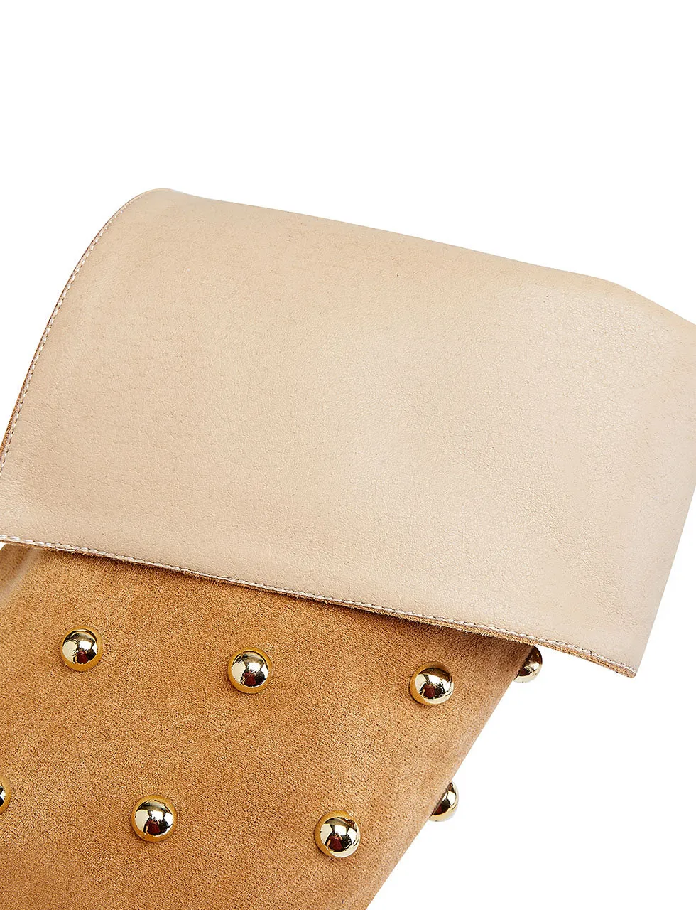 Yellow High Heel Pointed Toes Luxury Rivet Boots Shoes