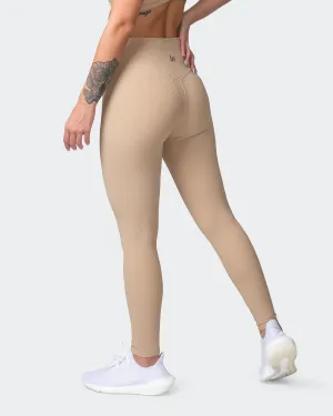 Zero Rise Rib Ankle Length Leggings - Brown Sugar
