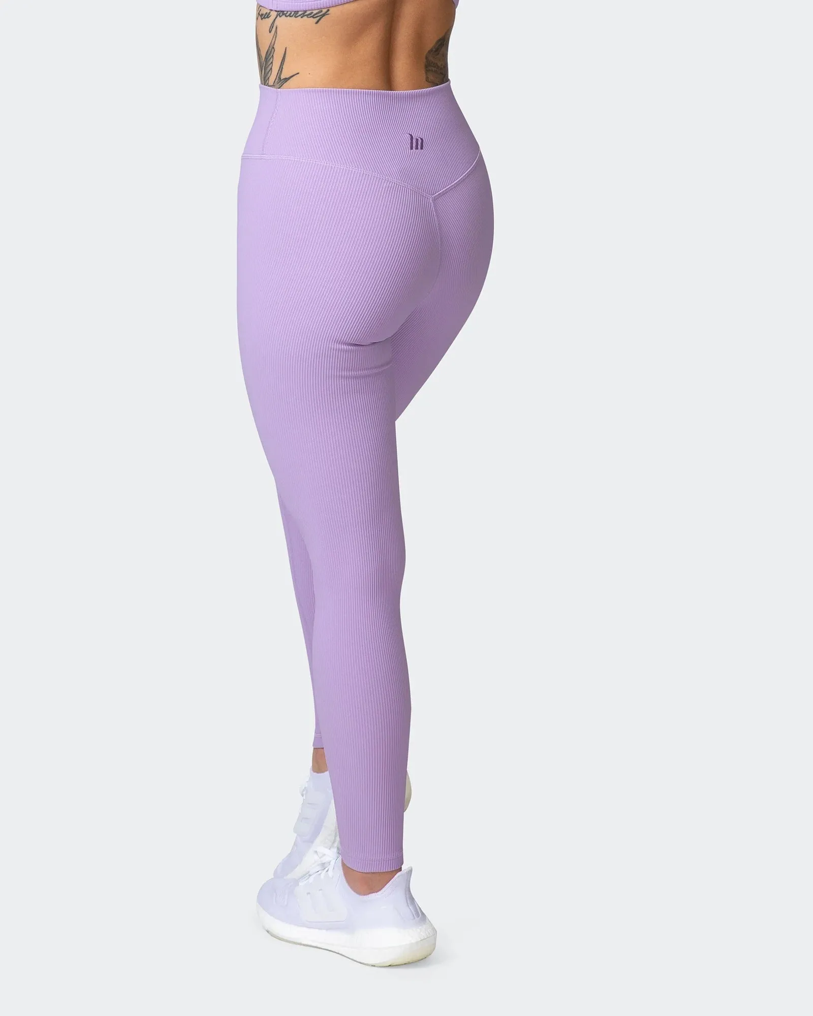 ZERO RISE RIB ANKLE LENGTH LEGGINGS Lilac