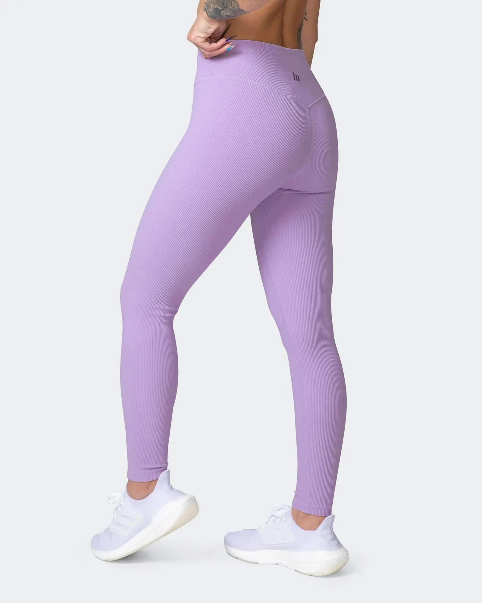 ZERO RISE RIB ANKLE LENGTH LEGGINGS Lilac