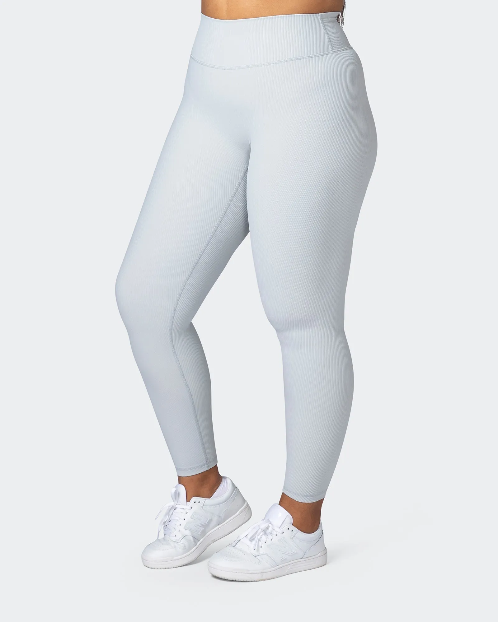 Zero Rise Rib Ankle Length Leggings - Quiet Grey