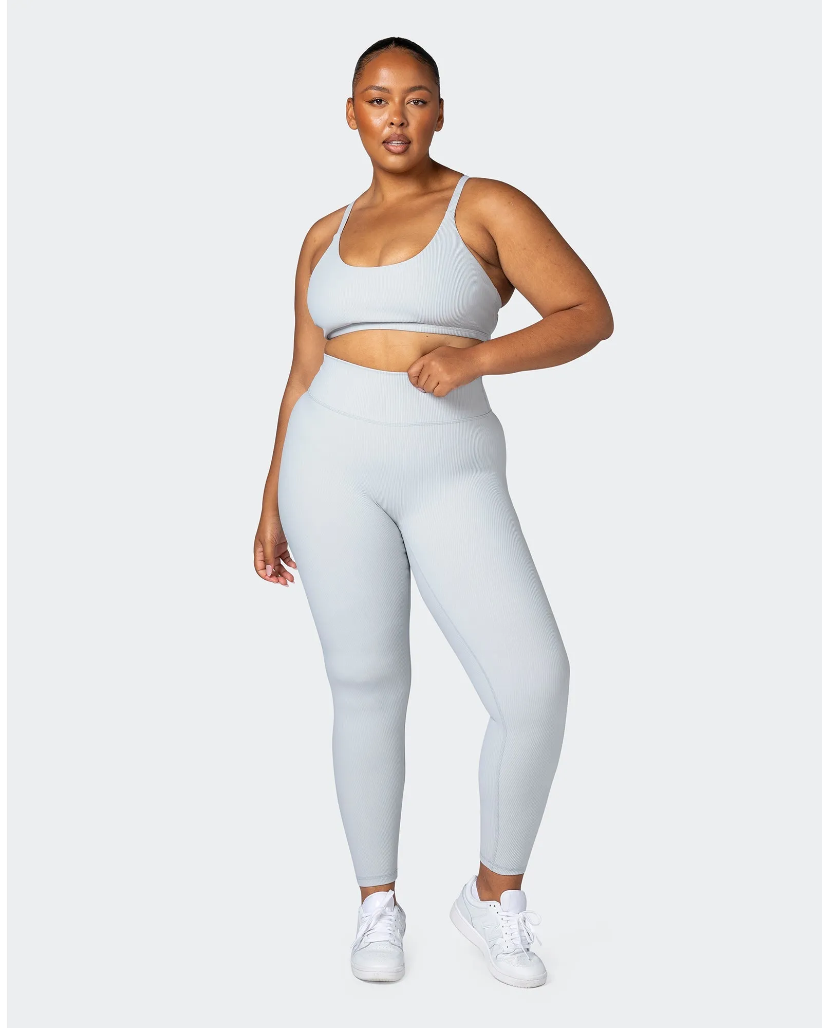 Zero Rise Rib Ankle Length Leggings - Quiet Grey