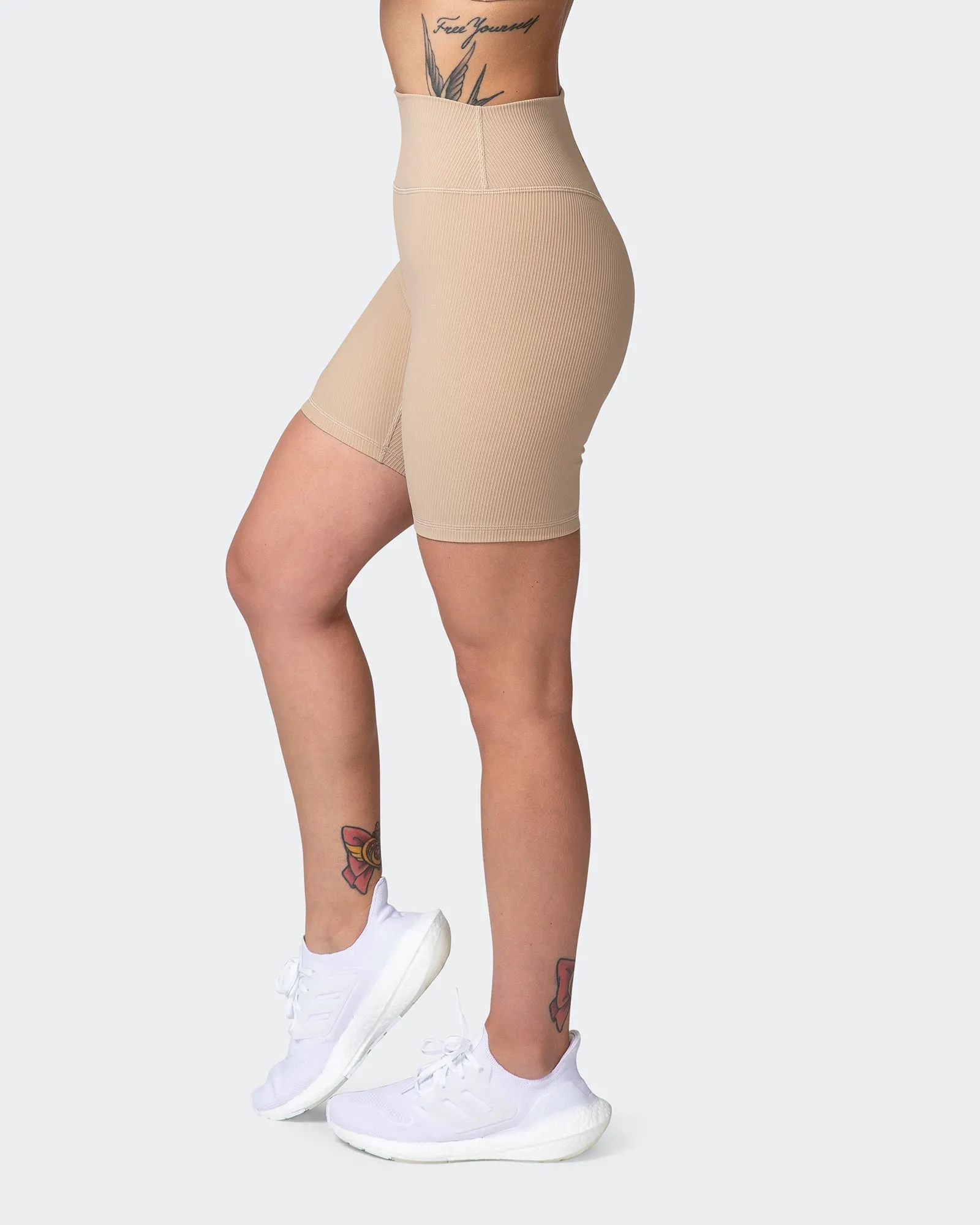 Zero Rise Rib Bike Shorts - Brown Sugar