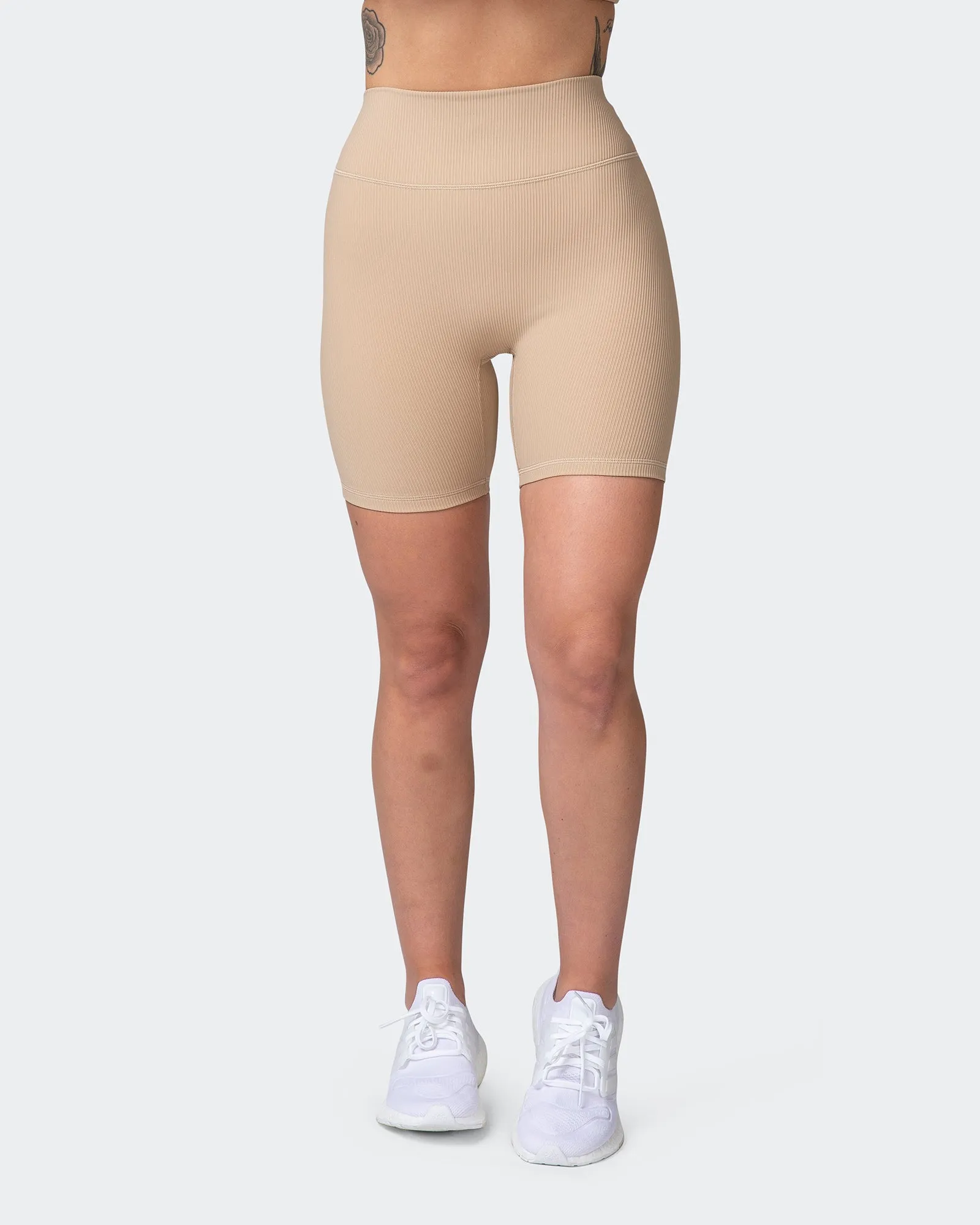 Zero Rise Rib Bike Shorts - Brown Sugar