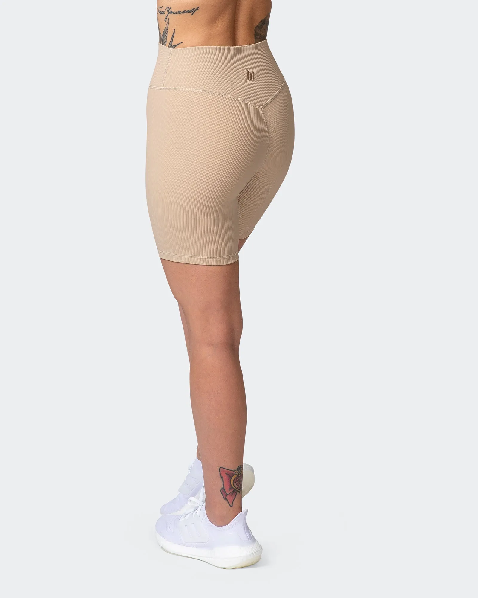 Zero Rise Rib Bike Shorts - Brown Sugar