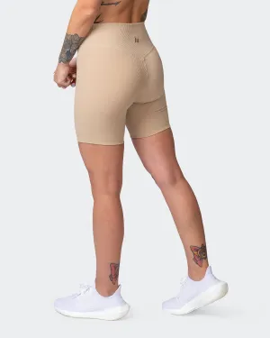 Zero Rise Rib Bike Shorts - Brown Sugar